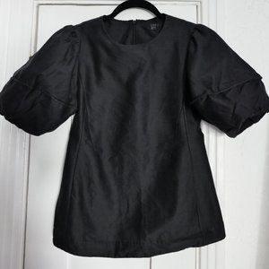 COS Black Puff Sleeve Top